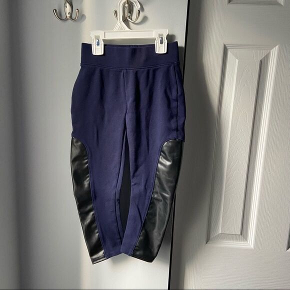 🍭6/$30 Gap Navy and Pleather Legging Pants - S (6/7) - Picture 1 of 7